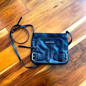 Franco Sarto Black Cross Body Zip Purse